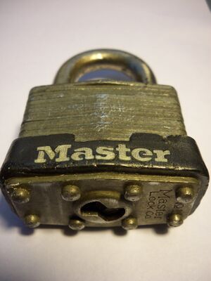 A Master Lock Commercial, one of the different varieties of Master Lock No 1.